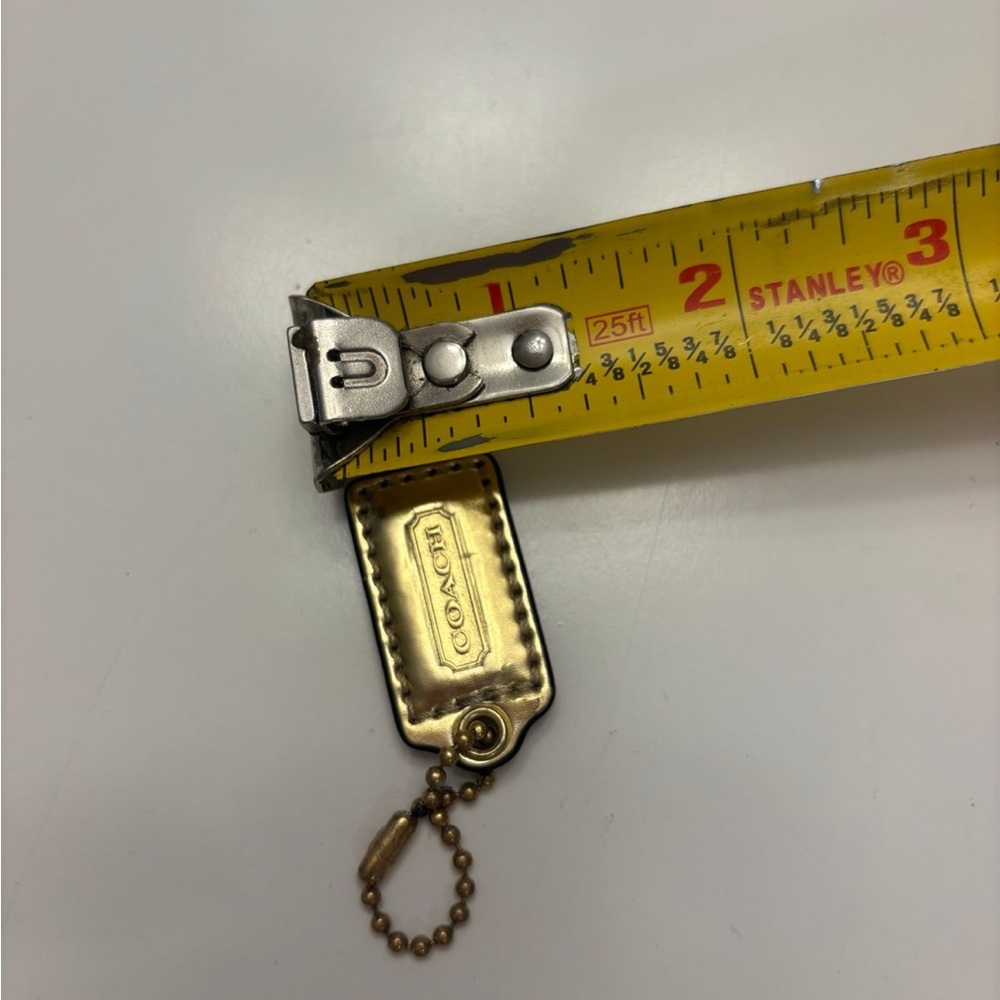 Coach gold leather handbag charm or keychain hangtag - Picture 8 of 8